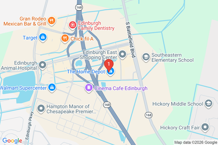 Map showing HOME DEPOT #4656 location