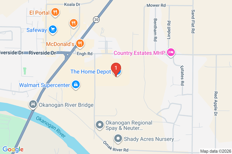 Map showing HOME DEPOT #4748 location