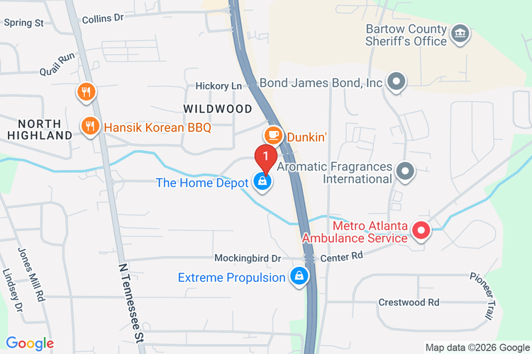 Map showing HOME DEPOT #0133 location