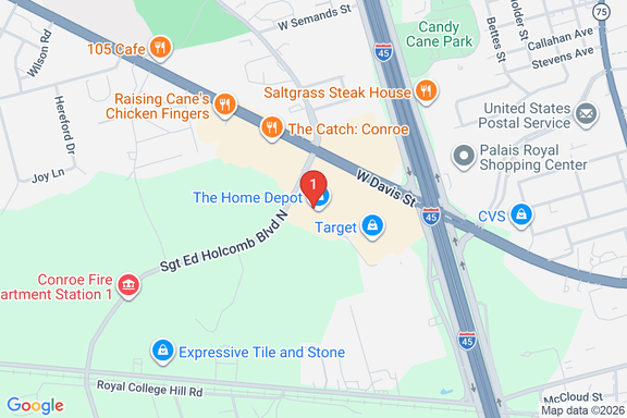Map showing HOME DEPOT #0508 location