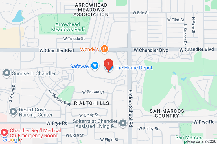 Map showing HOME DEPOT #0470 location