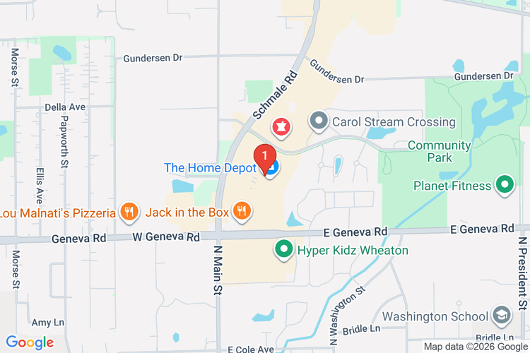 Map showing HOME DEPOT #1943 location