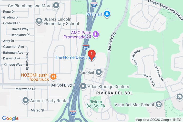 Map showing HOME DEPOT #1034 location