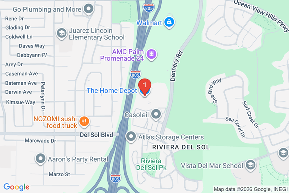 Map showing HOME DEPOT #1034 location