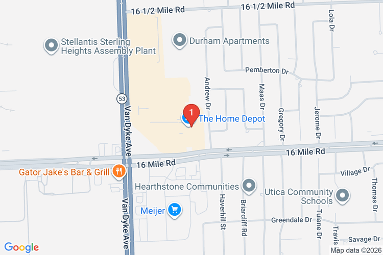 Map showing HOME DEPOT #2740 location