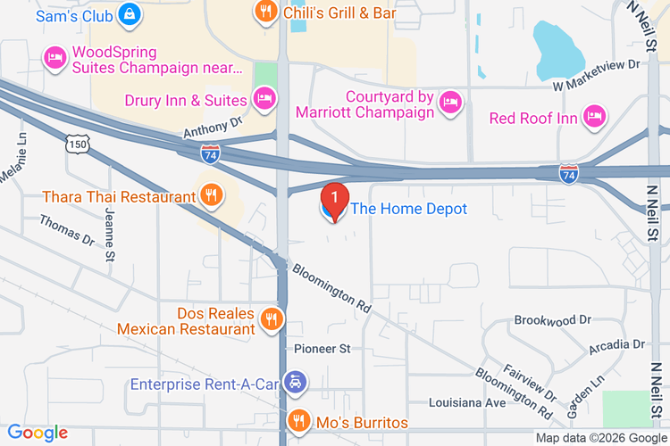Map showing HOME DEPOT #1984 location
