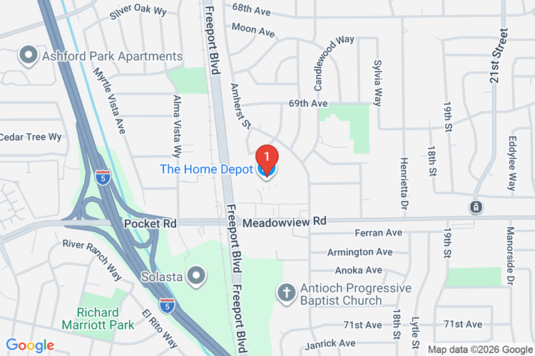 Map showing HOME DEPOT #1003 location
