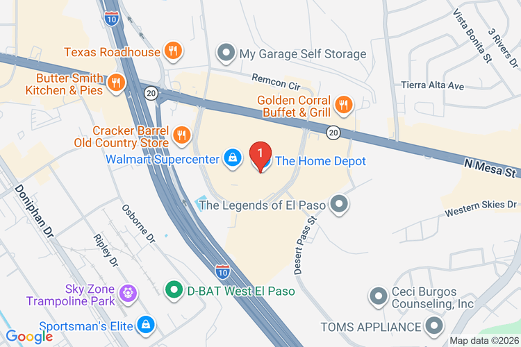 Map showing HOME DEPOT #0523 location