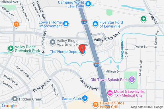 Map showing HOME DEPOT #0524 location