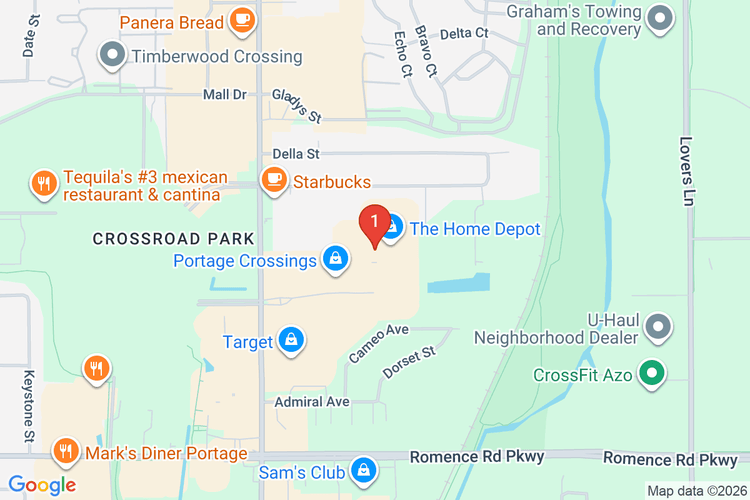 Map showing HOME DEPOT #2728 location