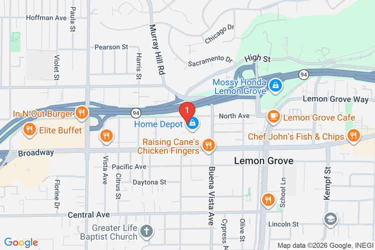Map showing HOME DEPOT #0659 location