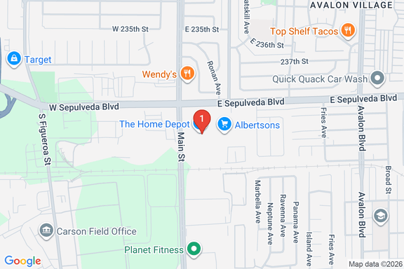 Map showing HOME DEPOT #6670 location
