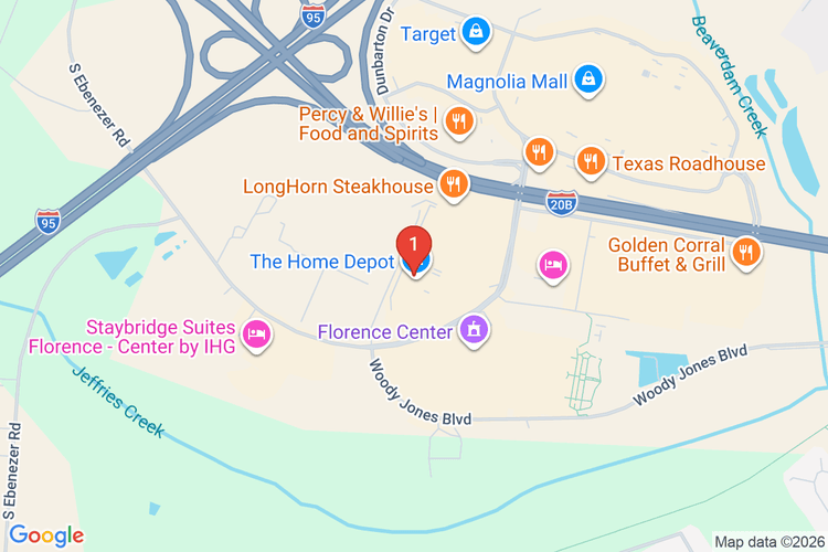 Map showing HOME DEPOT #8580 location