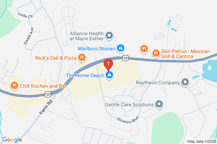 Map showing HOME DEPOT #2607 location