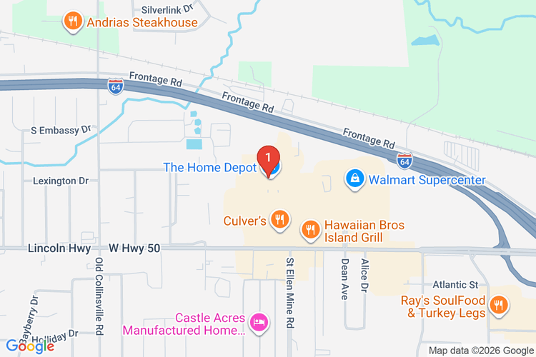 Map showing HOME DEPOT #1924 location