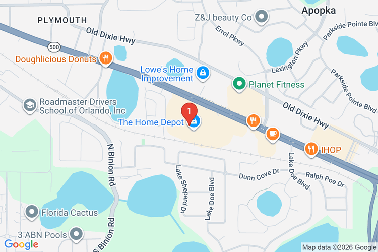 Map showing HOME DEPOT #8926 location
