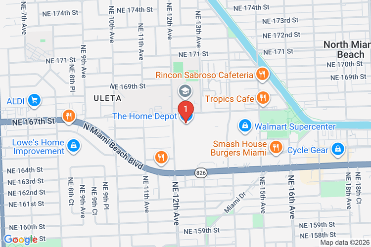 Map showing HOME DEPOT #0251 location