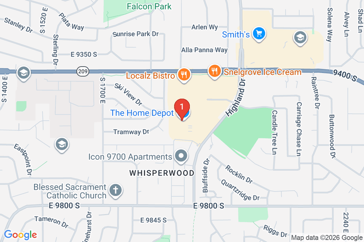 Map showing HOME DEPOT #4421 location