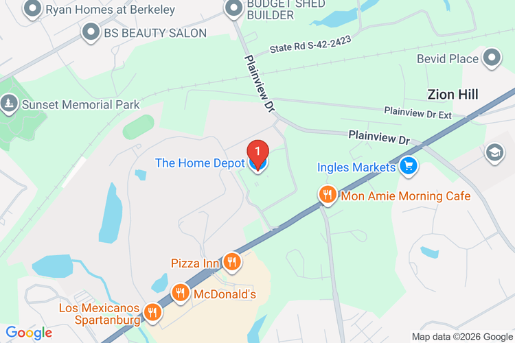 Map showing HOME DEPOT #1108 location