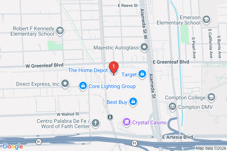 Map showing HOME DEPOT #1858 location