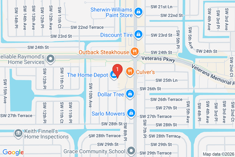 Map showing HOME DEPOT #6975 location