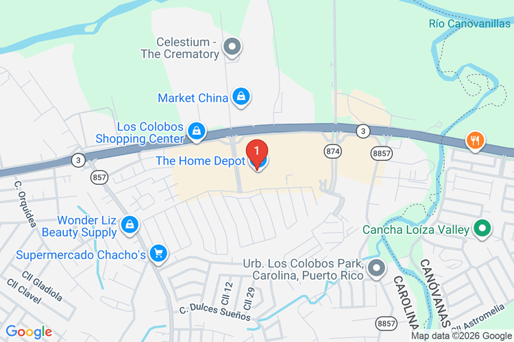 Map showing HOME DEPOT #6409 location