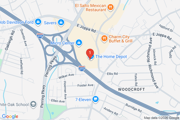 Map showing HOME DEPOT #2504 location