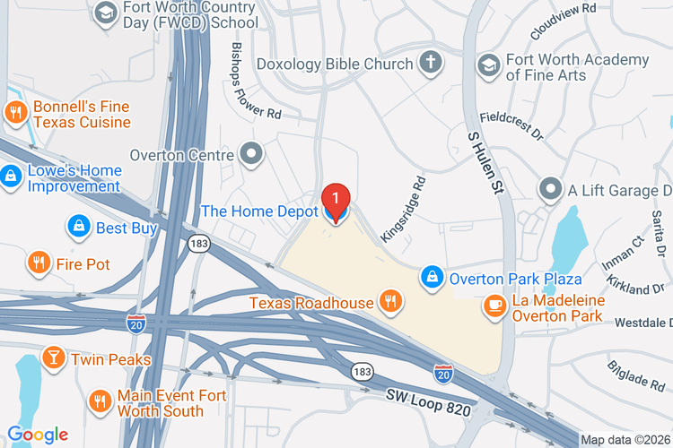 Map showing HOME DEPOT #0542 location
