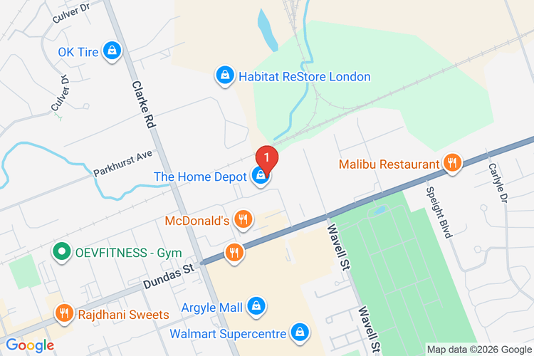 Map showing HOME DEPOT CAN #7237 location