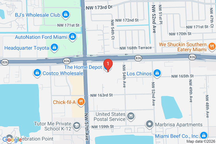 Map showing HOME DEPOT #0209 location