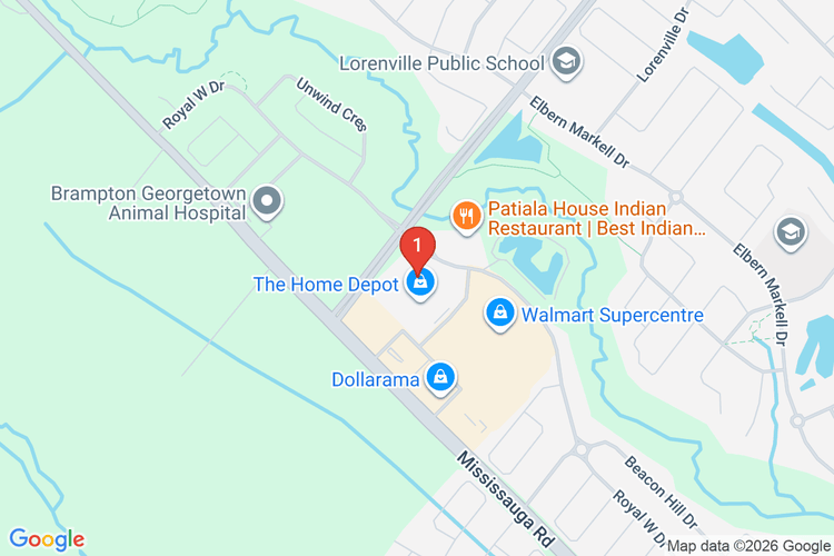 Map showing HOME DEPOT CAN #7301 location