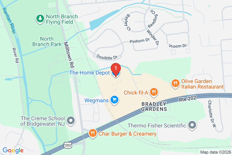 Map showing HOME DEPOT #0962 location