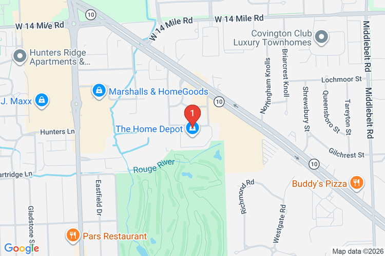 Map showing HOME DEPOT #2773 location