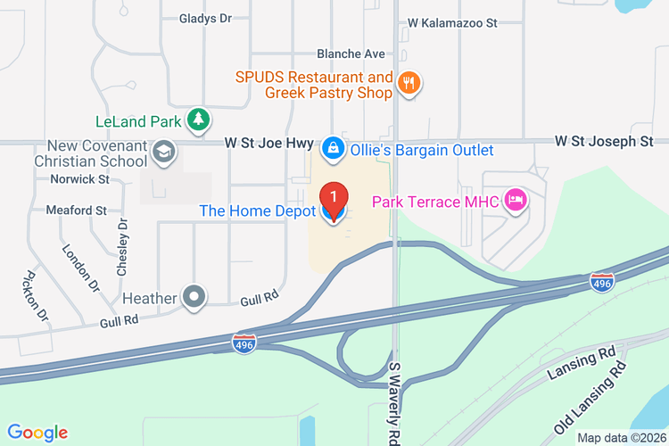 Map showing HOME DEPOT #2725 location