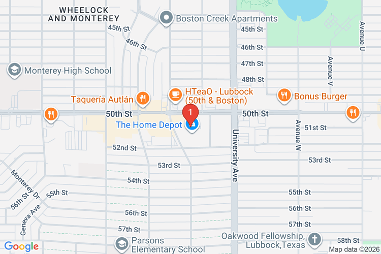 Map showing HOME DEPOT #6827 location