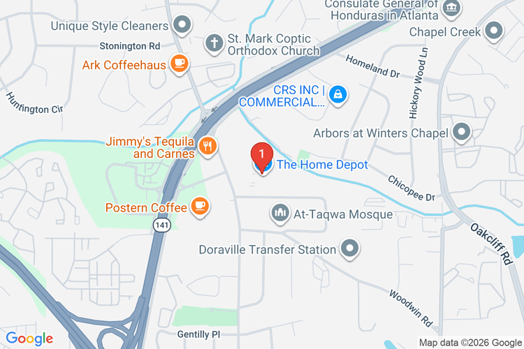 Map showing HOME DEPOT #0115 location