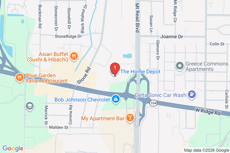 Map showing HOME DEPOT #1244 location