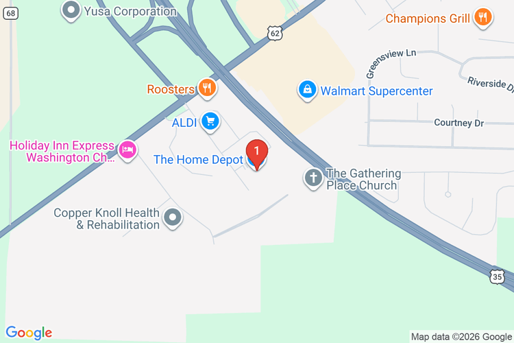 Map showing HOME DEPOT #3843 location