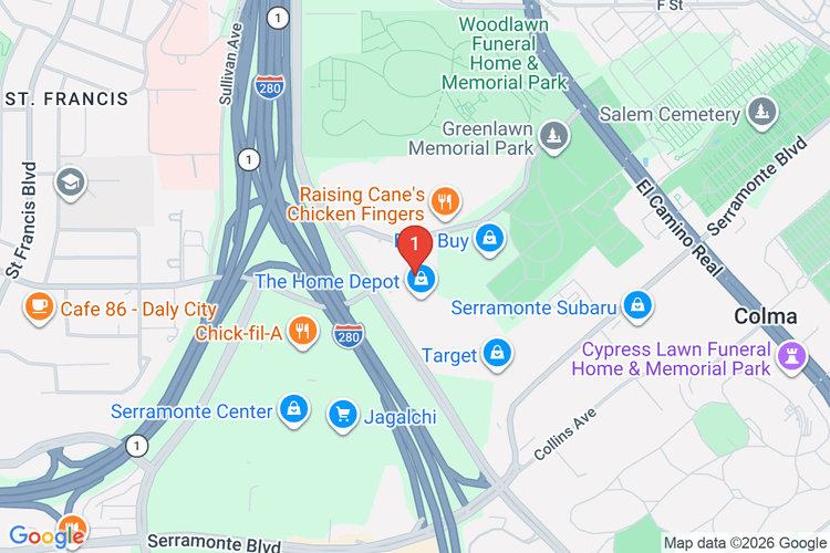 Map showing HOME DEPOT #0639 location