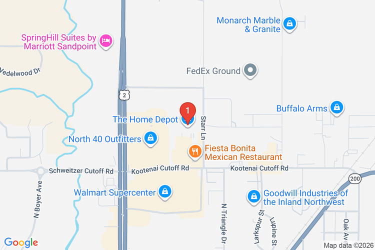 Map showing HOME DEPOT #1810 location