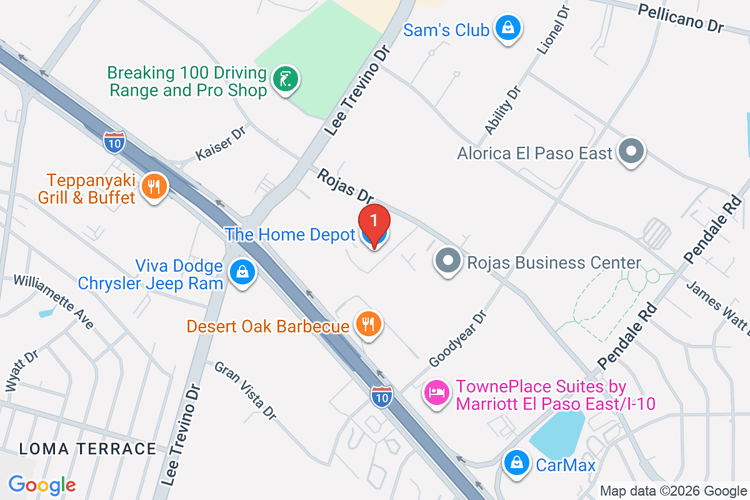 Map showing HOME DEPOT #0522 location