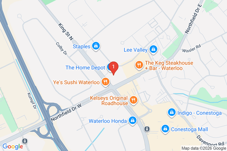 Map showing HOME DEPOT CAN #7105 location