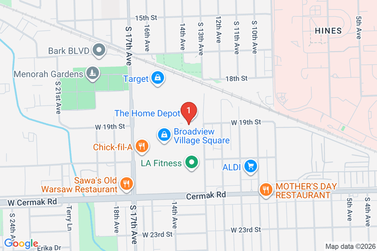 Map showing HOME DEPOT #1901 location