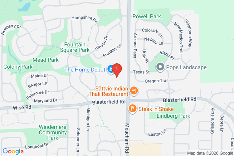 Map showing HOME DEPOT #6701 location