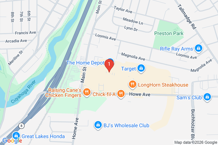 Map showing HOME DEPOT #3809 location
