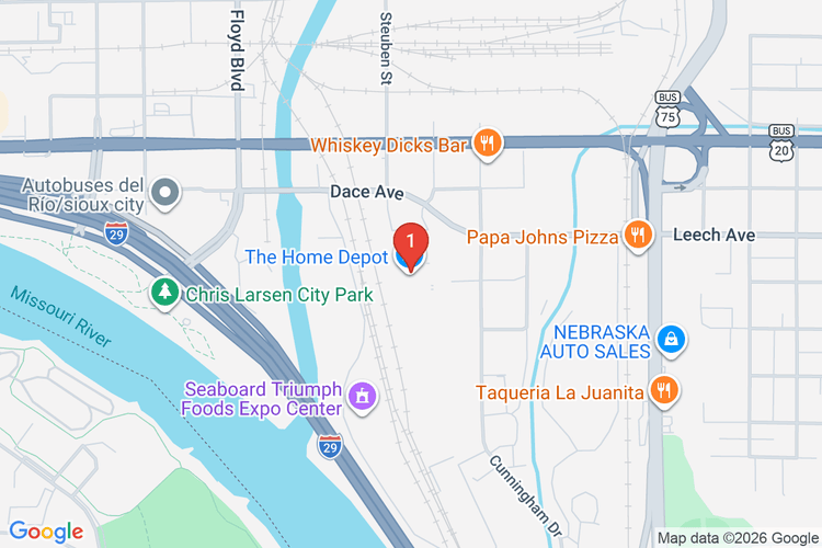 Map showing HOME DEPOT #2114 location