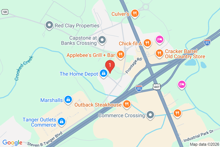Map showing HOME DEPOT #1764 location