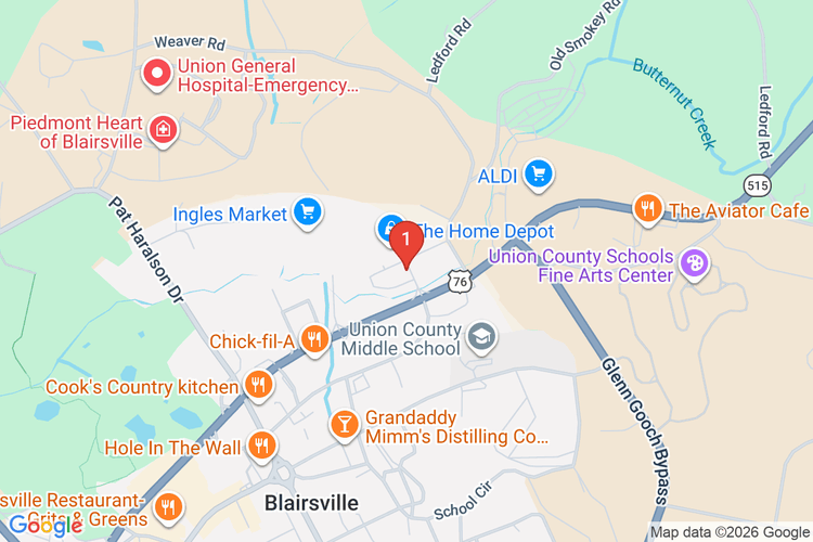 Map showing HOME DEPOT #1750 location