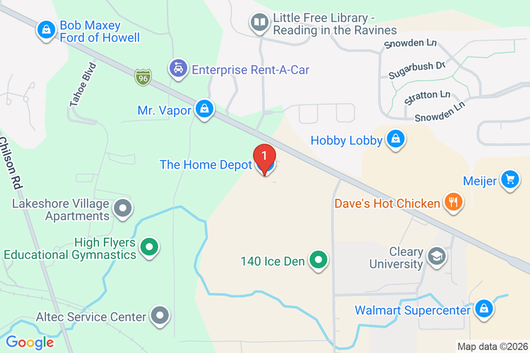 Map showing HOME DEPOT #2751 location