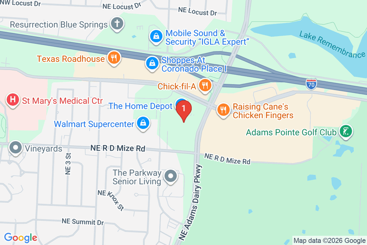 Map showing HOME DEPOT #3024 location